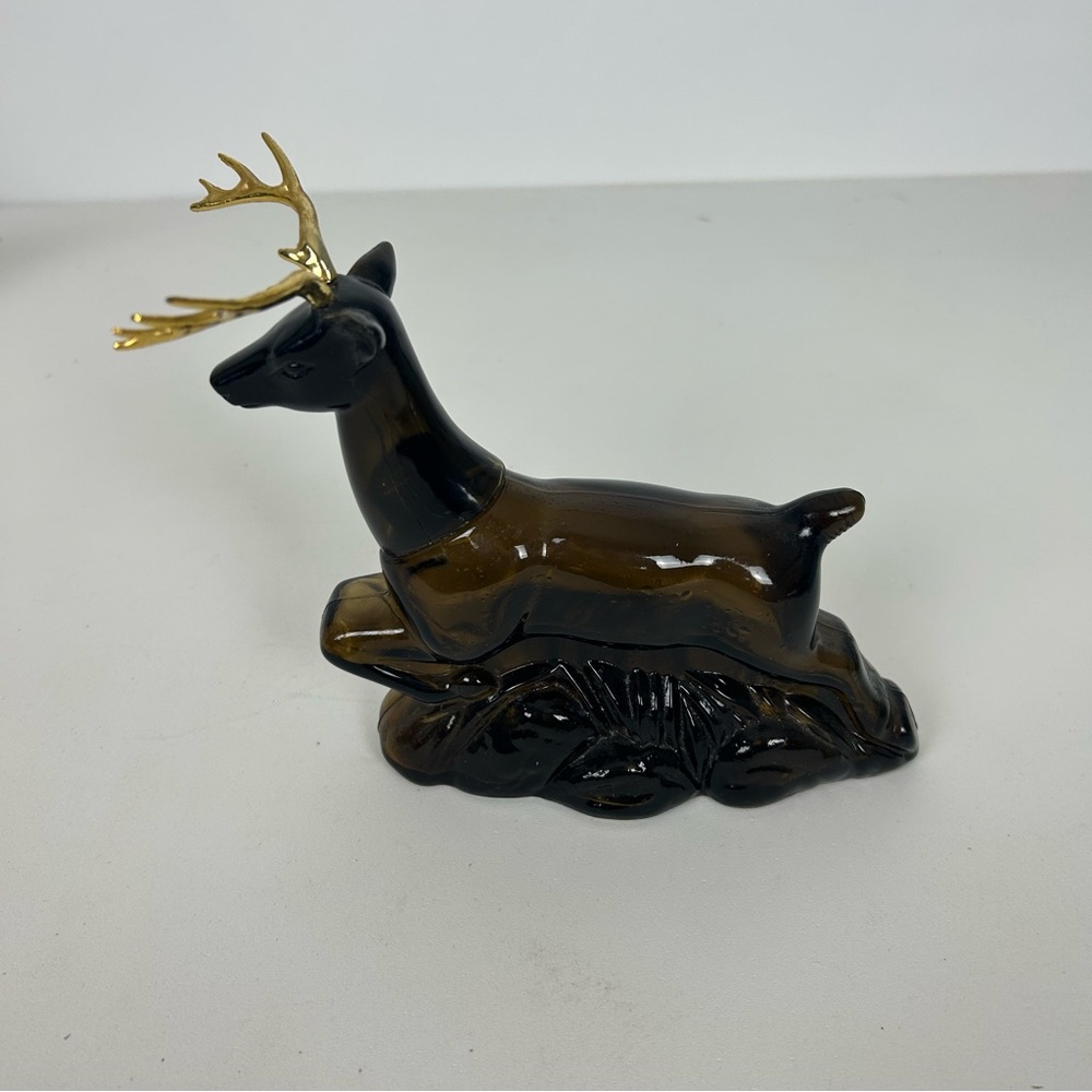 Elegant 'Avon'  VTG Ceramic Deer Figurine with Gold Antlers